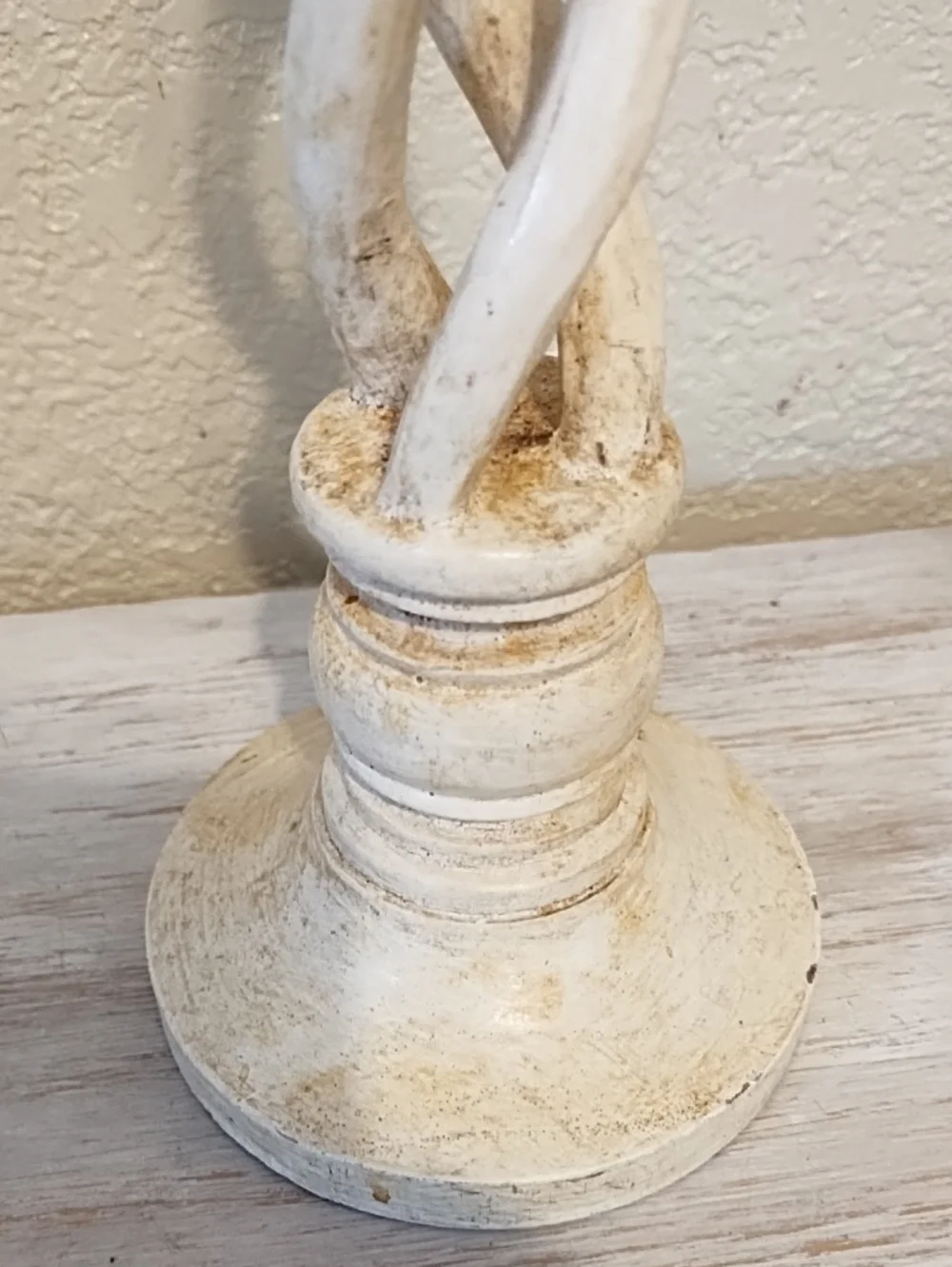 White Distressed Wood Candle Holders Set - Home Accents